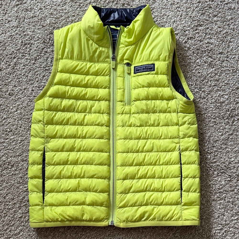 Vineyard Vines Neon Yellow Kids Puffer Vest